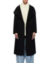 Mackage Wool & Leather Wrap Coat In Black