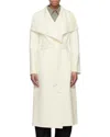 Mackage Wool & Leather Wrap Coat In White