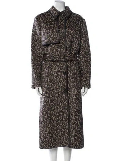 Pre-owned Mackage Wool Animal Print Coat W/ Tags In Brown