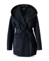 Mackage Wool Belted Midi Coat In Black