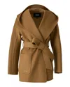 Mackage Wool Belted Midi Coat In Brown