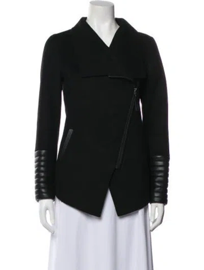 Pre-owned Mackage Wool Biker Jacket In Black