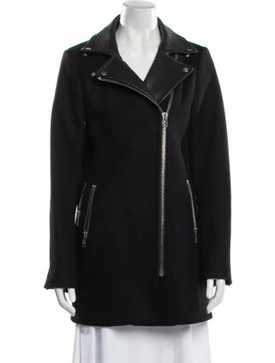 Pre-owned Mackage Wool Biker Jacket In Black