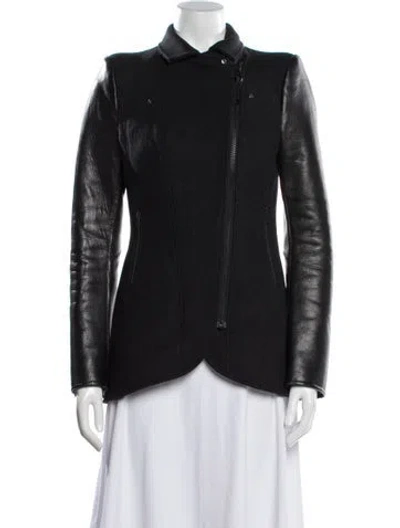 Pre-owned Mackage Wool Biker Jacket In Black