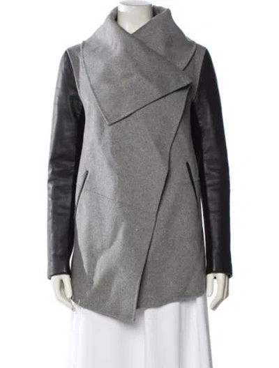 Pre-owned Mackage Wool Biker Jacket In Gray