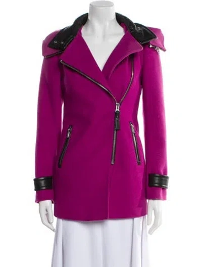 Pre-owned Mackage Wool Biker Jacket In Purple
