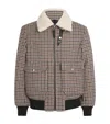 Mackage Wool-blend Houndstooth Rhett-ht Bomber Jacket In Gray