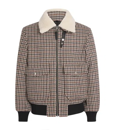 MACKAGE WOOL-BLEND HOUNDSTOOTH RHETT-HT BOMBER JACKET
