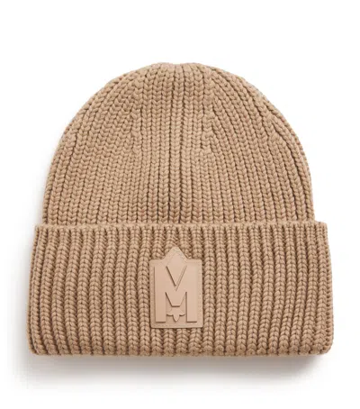 Mackage Wool-blend Ribbed Beanie In Brown