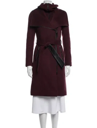 Pre-owned Mackage Wool Coat In Black/burgundy