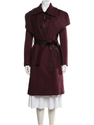 Pre-owned Mackage Wool Coat In Burgundy