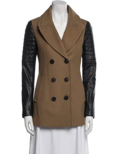 Pre-owned Mackage Wool Colorblock Pattern Vest In Brown