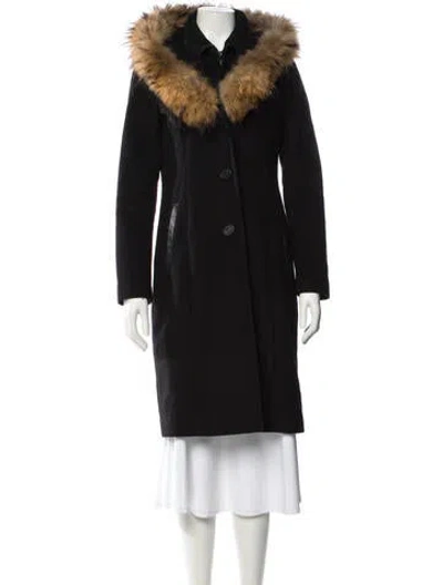 Pre-owned Mackage Wool Faux Fur Coat In Black