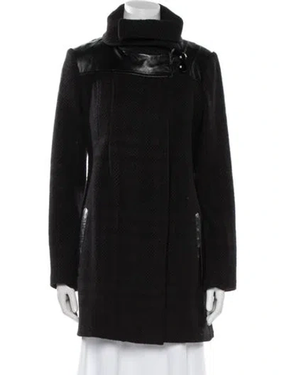 Pre-owned Mackage Wool Faux Fur Coat In Black