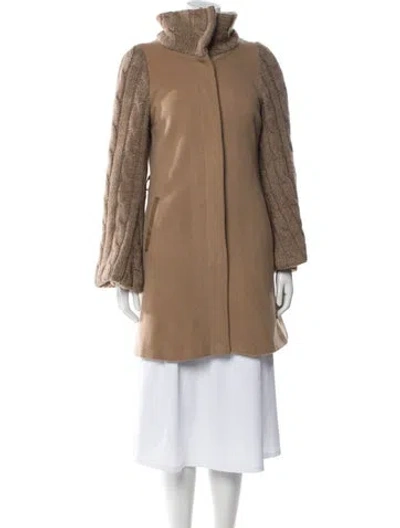 Pre-owned Mackage Wool Faux Fur Coat In Neutral