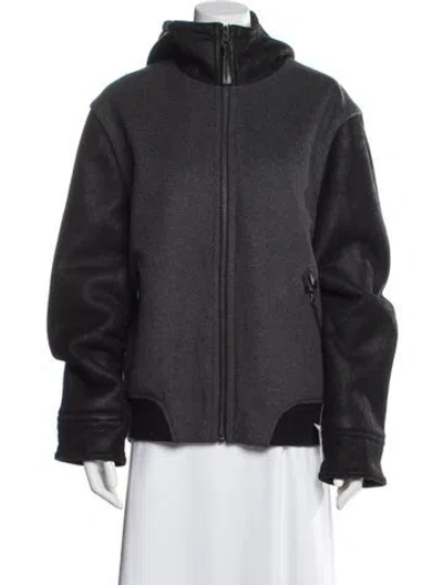 Pre-owned Mackage Wool Faux Fur Jacket W/ Tags In Gray