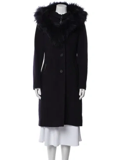 Pre-owned Mackage Wool Fur Coat In Blue