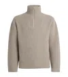 Mackage Wool Mario Quarter-zip Sweater In Neutral