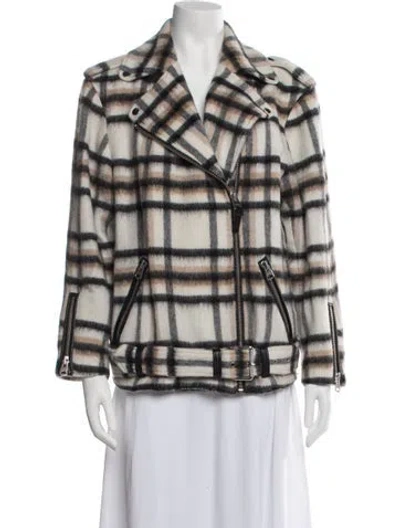 Pre-owned Mackage Wool Plaid Print Coat In Neutrals