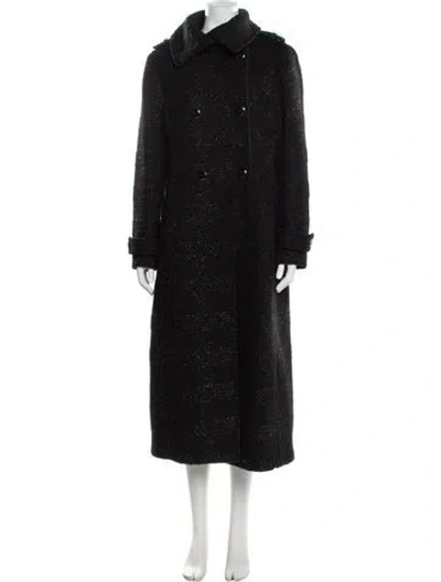 Pre-owned Mackage Wool Printed Faux Fur Coat In Black