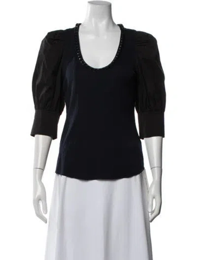 Pre-owned Mackage Wool Scoop Neck Top In Black