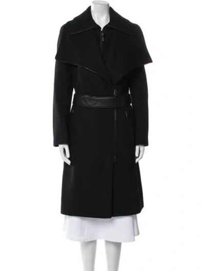 Pre-owned Mackage Wool Trench Coat In Black