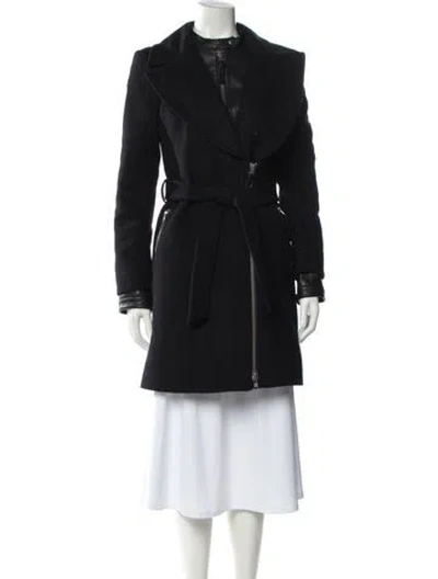 Pre-owned Mackage Wool Trench Coat In Black