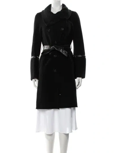 Pre-owned Mackage Wool Trench Coat In Black