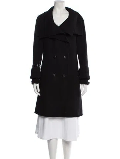 Pre-owned Mackage Wool Trench Coat In Black