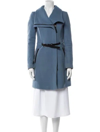 Pre-owned Mackage Wool Trench Coat In Blue