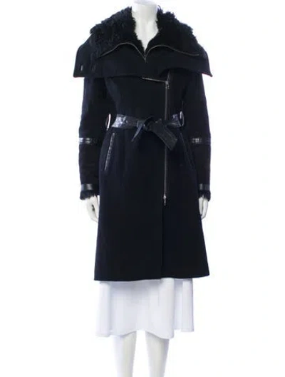 Pre-owned Mackage Wool Trench Coat In Blue