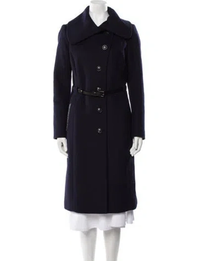 Pre-owned Mackage Wool Trench Coat In Blue