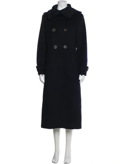 Pre-owned Mackage Wool Trench Coat In Blue