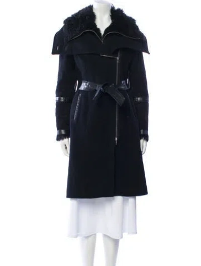 Pre-owned Mackage Wool Trench Coat In Blue