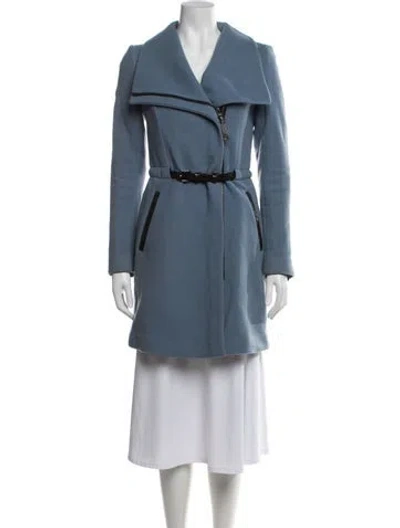 Pre-owned Mackage Wool Trench Coat In Blue