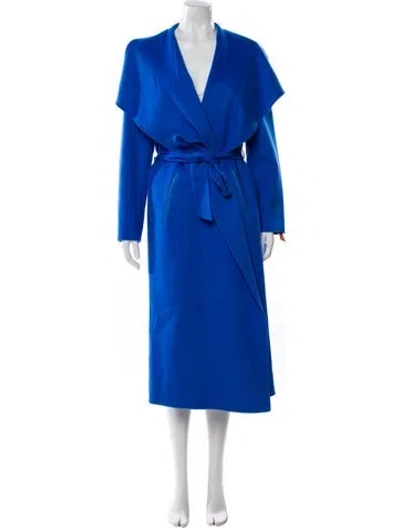 Pre-owned Mackage Wool Trench Coat W/ Tags In Blue