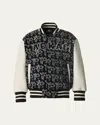 Mackage X Roller Rabbit X Roller Rabbit Kid's Nels Varsity Bomber Jacket In Black
