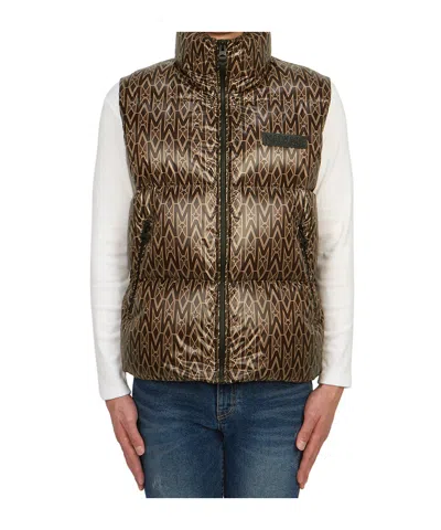 Mackage Zipper Down Vest In Brown