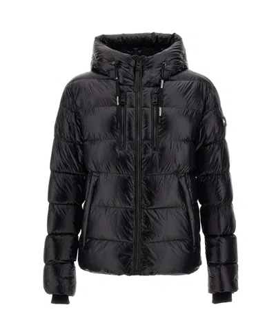 Mackage Zippered Hooded Down Jacket In Black