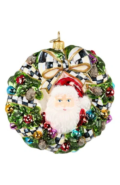 Mackenzie-childs Mackenzie Childs 2025 Here Comes Sants Wreath Ornament In Green