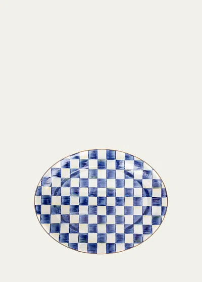 MACKENZIE-CHILDS 22" ROYAL CHECK ENAMEL OVAL PLATTER