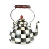 Mackenzie-childs Mackenzie Childs Check Enameled Steel 3-quart Tea Kettle