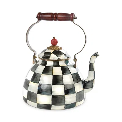 MACKENZIE-CHILDS MACKENZIE-CHILDS 3-QT. COURTLY CHECK ENAMEL TEA KETTLE