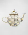 Mackenzie-childs 32 Oz. Sterling Check Enamel Teapot