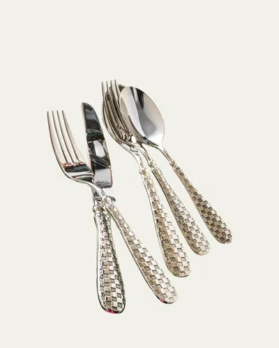 MACKENZIE-CHILDS 5-PIECE CHECK FLATWARE PLACE SETTING,PROD154071850