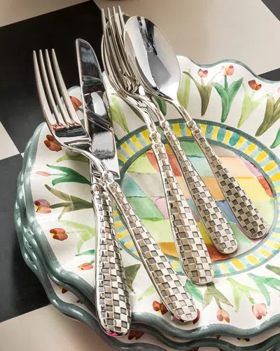 MACKENZIE-CHILDS 5-PIECE CHECK FLATWARE PLACE SETTING,PROD197950364