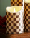 Mackenzie-childs 6" Courtly Check Flicker Pillar