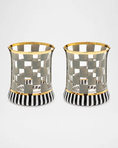 Mackenzie-childs 8 Oz. Carnival Sterling Glass Tumbler, Set Of 2 In Gray