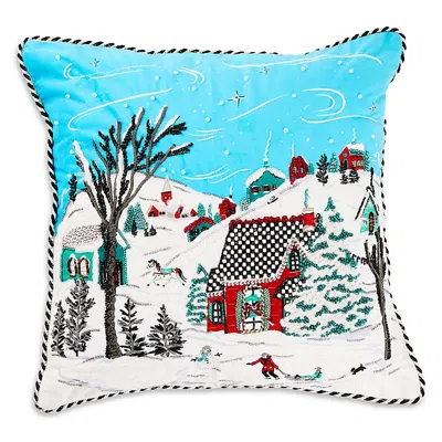 Mackenzie-childs Alpine Scene Throw Pillow, 20 X 20 In Blue