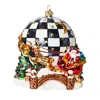 Mackenzie-childs Around The World Santa Glass Ornament